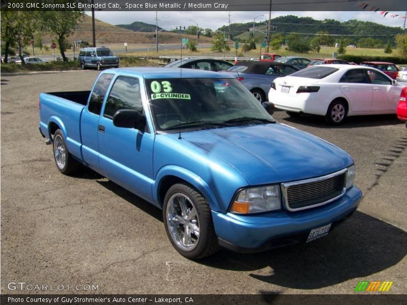 Space Blue Metallic / Medium Gray 2003 GMC Sonoma SLS Extended Cab
