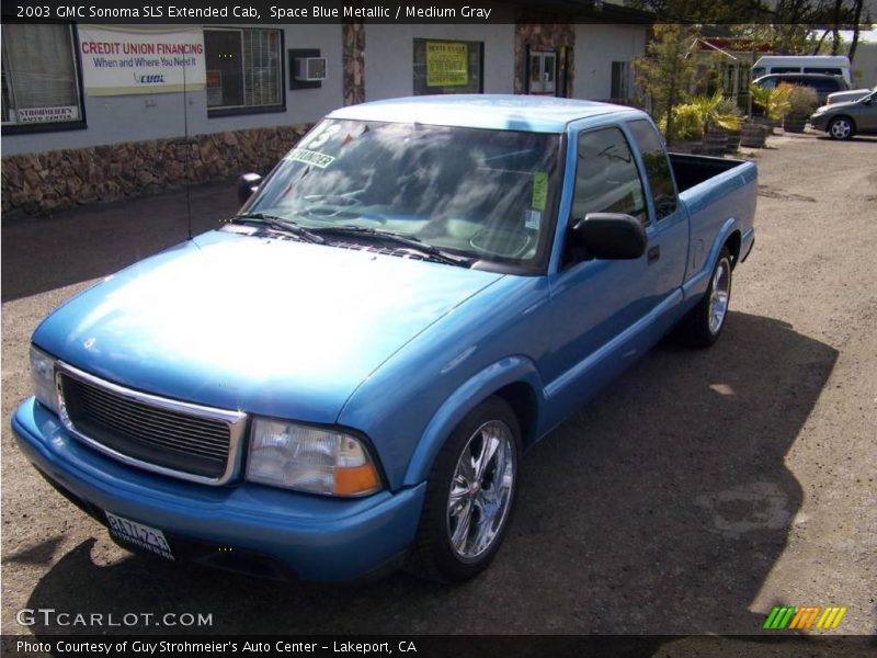 Space Blue Metallic / Medium Gray 2003 GMC Sonoma SLS Extended Cab