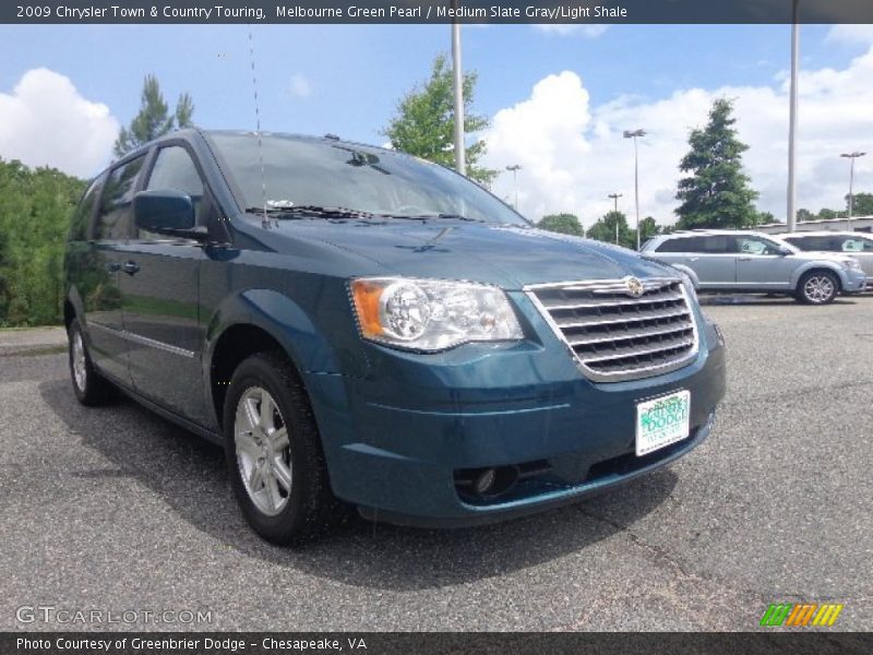 Melbourne Green Pearl / Medium Slate Gray/Light Shale 2009 Chrysler Town & Country Touring