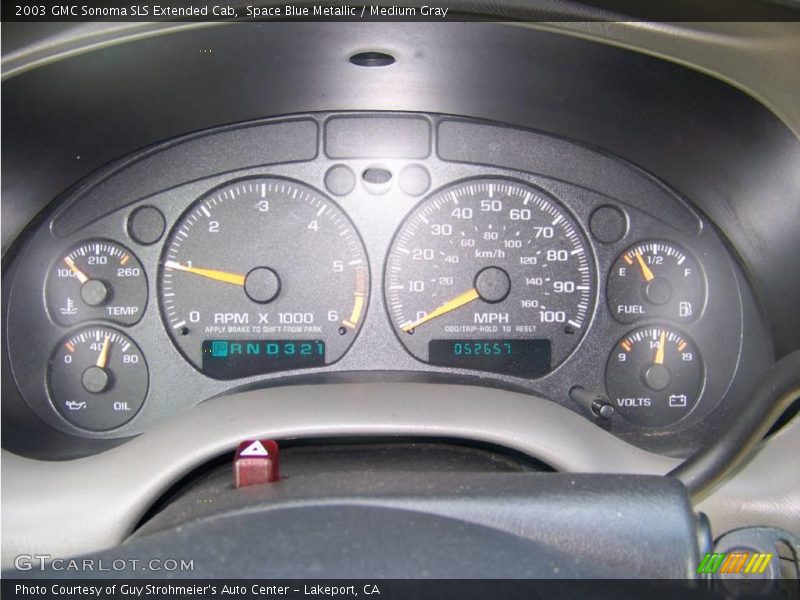 Space Blue Metallic / Medium Gray 2003 GMC Sonoma SLS Extended Cab