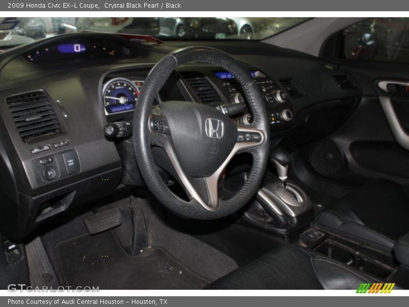 Crystal Black Pearl / Black 2009 Honda Civic EX-L Coupe