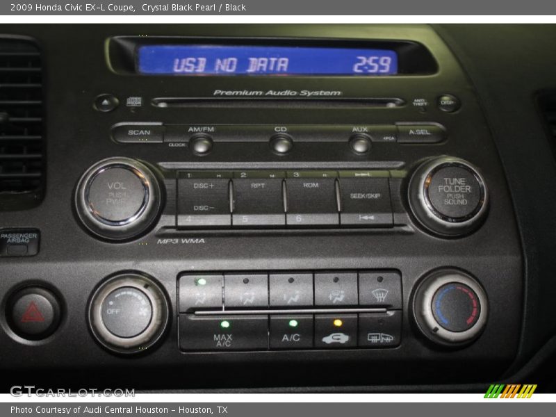 Crystal Black Pearl / Black 2009 Honda Civic EX-L Coupe