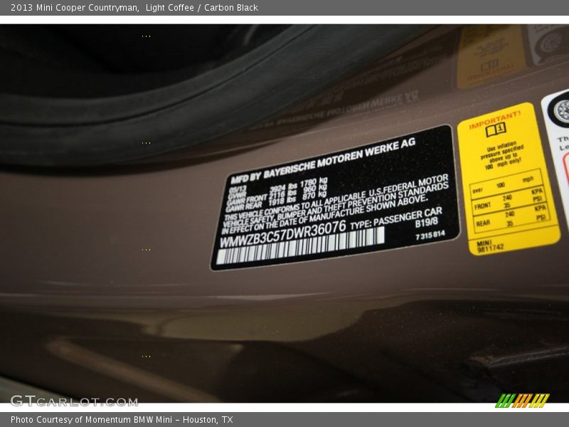 Light Coffee / Carbon Black 2013 Mini Cooper Countryman