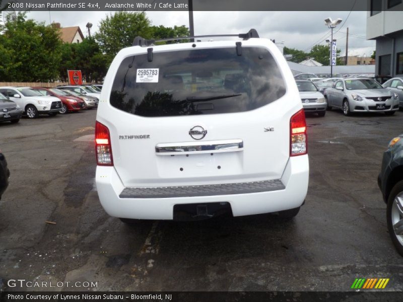 Avalanche White / Cafe Latte 2008 Nissan Pathfinder SE 4x4