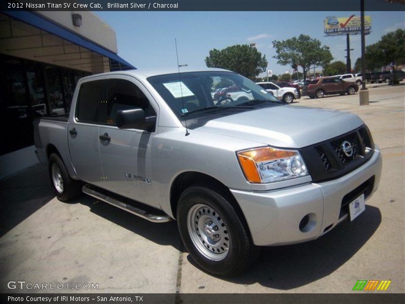 Brilliant Silver / Charcoal 2012 Nissan Titan SV Crew Cab