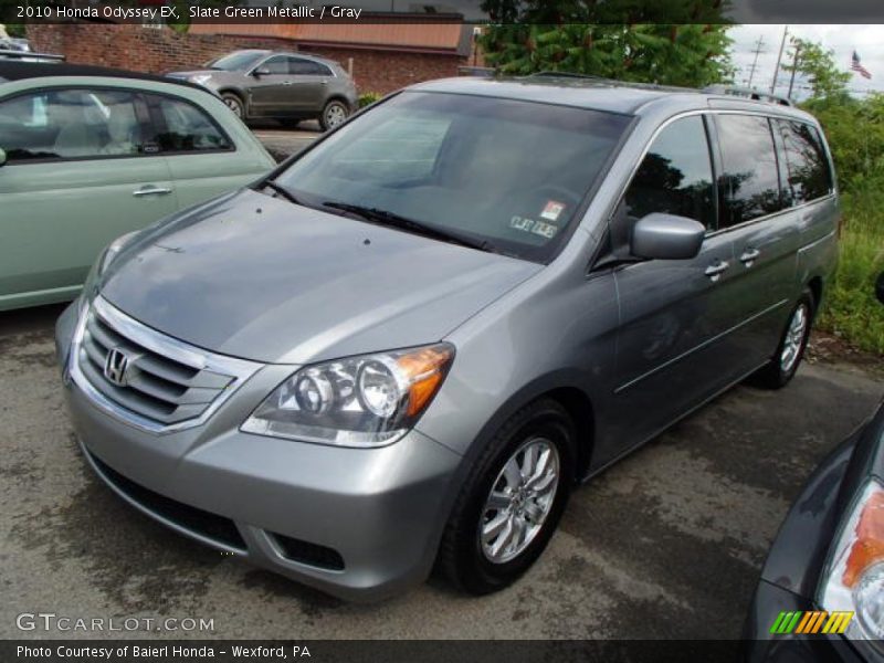 Slate Green Metallic / Gray 2010 Honda Odyssey EX
