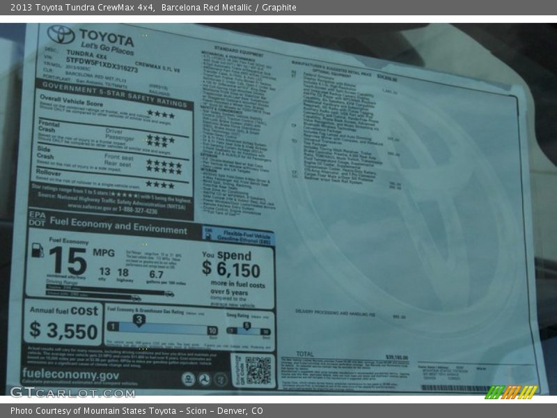 Barcelona Red Metallic / Graphite 2013 Toyota Tundra CrewMax 4x4