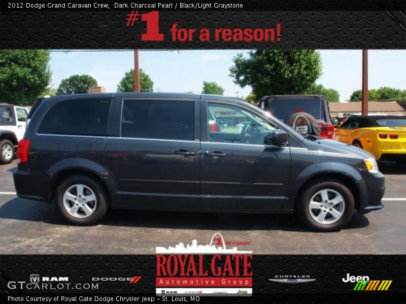 Dark Charcoal Pearl / Black/Light Graystone 2012 Dodge Grand Caravan Crew