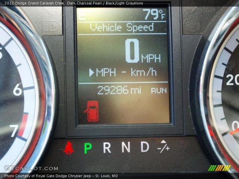 Dark Charcoal Pearl / Black/Light Graystone 2012 Dodge Grand Caravan Crew