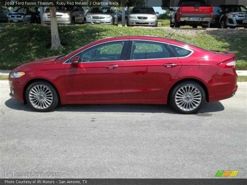 Ruby Red Metallic / Charcoal Black 2013 Ford Fusion Titanium
