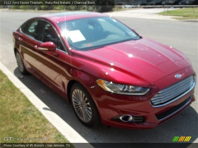 Ruby Red Metallic / Charcoal Black 2013 Ford Fusion Titanium
