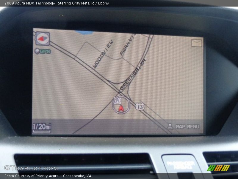 Sterling Gray Metallic / Ebony 2009 Acura MDX Technology