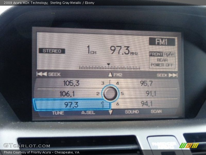 Sterling Gray Metallic / Ebony 2009 Acura MDX Technology