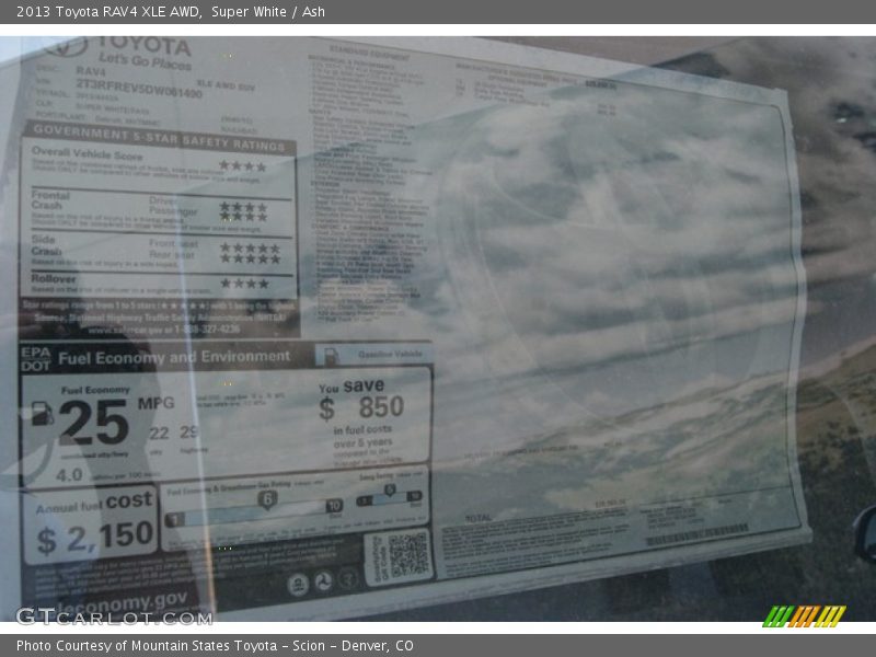 Super White / Ash 2013 Toyota RAV4 XLE AWD