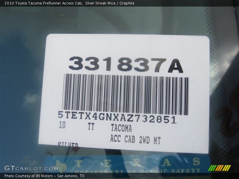 Silver Streak Mica / Graphite 2010 Toyota Tacoma PreRunner Access Cab