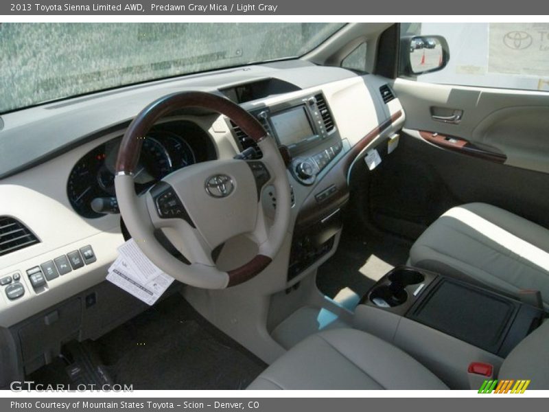 Predawn Gray Mica / Light Gray 2013 Toyota Sienna Limited AWD