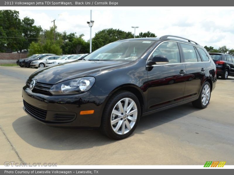 Black Uni / Cornsilk Beige 2013 Volkswagen Jetta TDI SportWagen