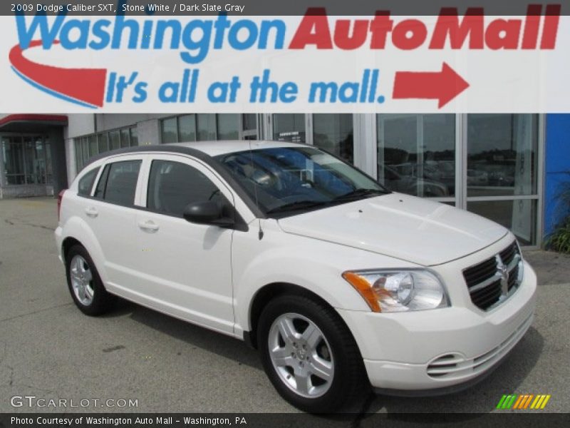 Stone White / Dark Slate Gray 2009 Dodge Caliber SXT
