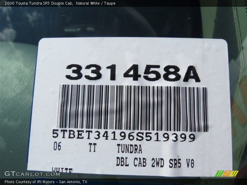 Natural White / Taupe 2006 Toyota Tundra SR5 Double Cab