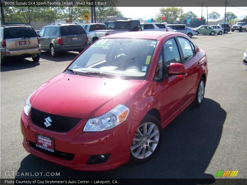 Vivid Red / Black 2008 Suzuki SX4 Sport Touring Sedan