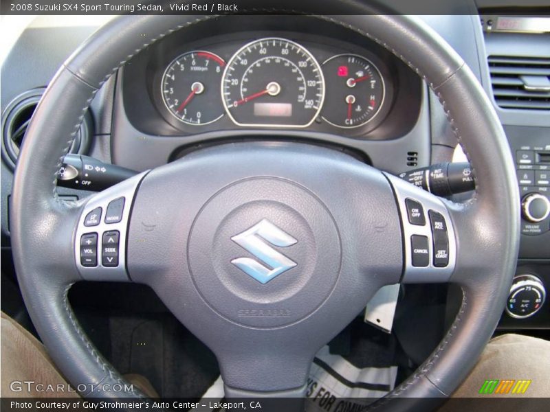 Vivid Red / Black 2008 Suzuki SX4 Sport Touring Sedan