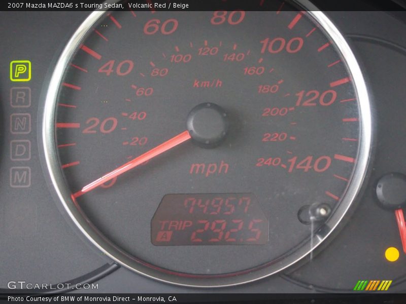 Volcanic Red / Beige 2007 Mazda MAZDA6 s Touring Sedan