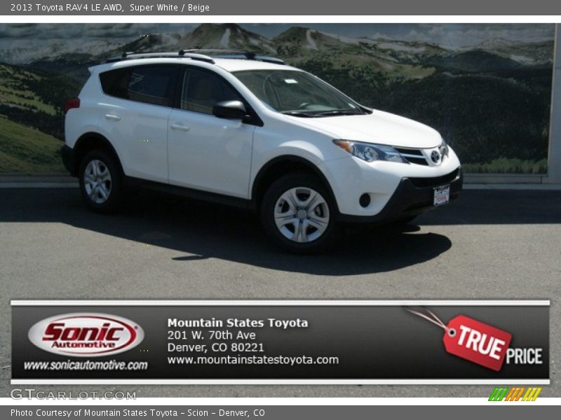 Super White / Beige 2013 Toyota RAV4 LE AWD