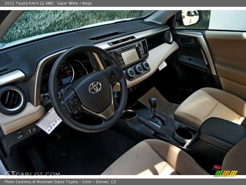 Super White / Beige 2013 Toyota RAV4 LE AWD