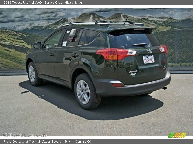 Spruce Green Mica / Beige 2013 Toyota RAV4 LE AWD