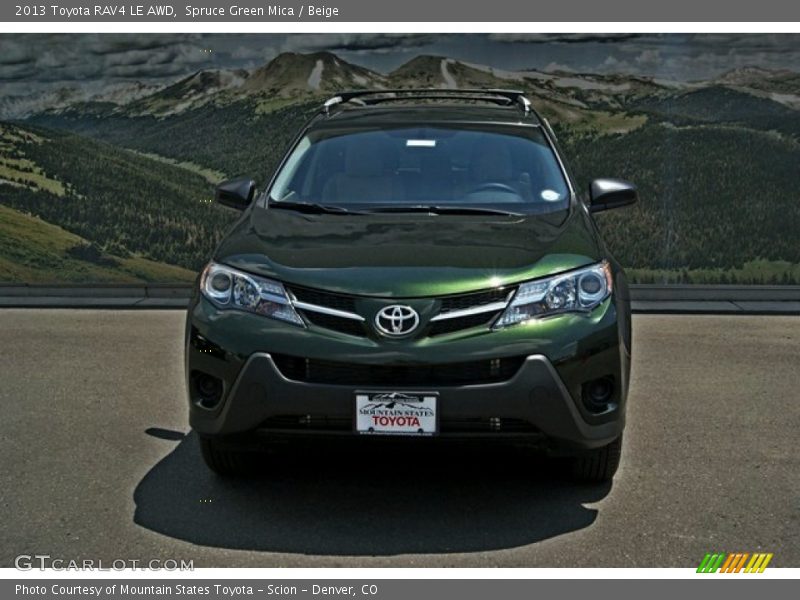 Spruce Green Mica / Beige 2013 Toyota RAV4 LE AWD