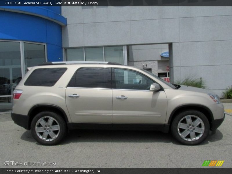 Gold Mist Metallic / Ebony 2010 GMC Acadia SLT AWD
