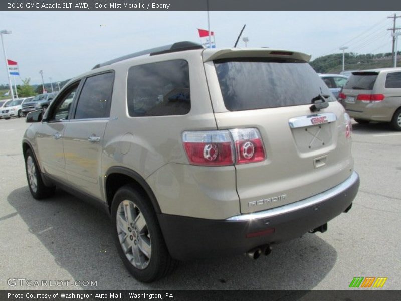 Gold Mist Metallic / Ebony 2010 GMC Acadia SLT AWD