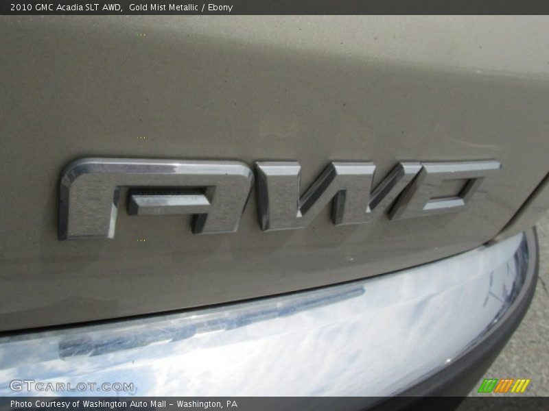 Gold Mist Metallic / Ebony 2010 GMC Acadia SLT AWD