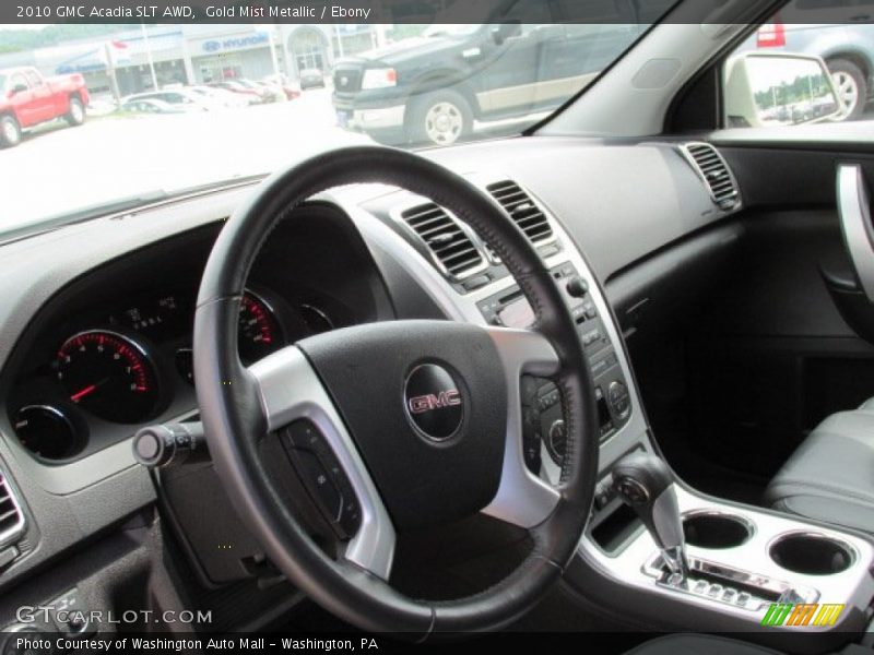 Gold Mist Metallic / Ebony 2010 GMC Acadia SLT AWD