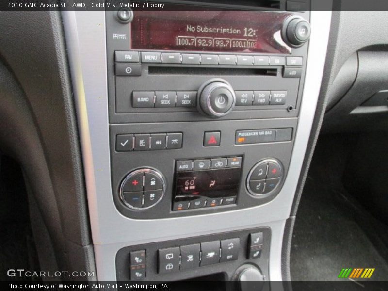 Gold Mist Metallic / Ebony 2010 GMC Acadia SLT AWD