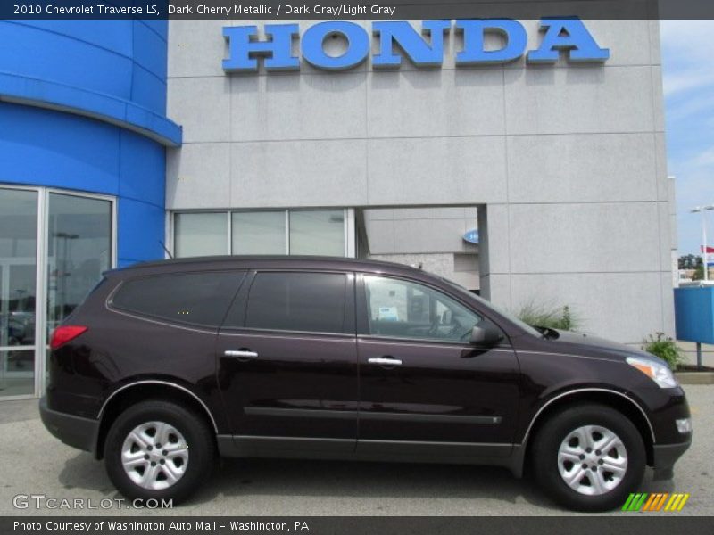 Dark Cherry Metallic / Dark Gray/Light Gray 2010 Chevrolet Traverse LS