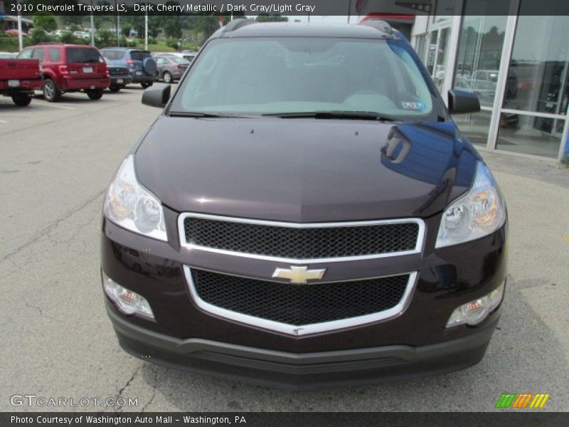Dark Cherry Metallic / Dark Gray/Light Gray 2010 Chevrolet Traverse LS