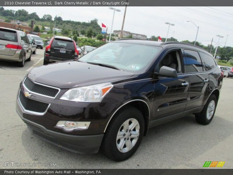 Dark Cherry Metallic / Dark Gray/Light Gray 2010 Chevrolet Traverse LS