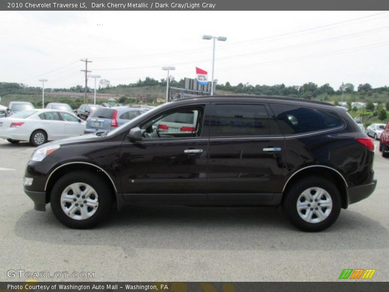 Dark Cherry Metallic / Dark Gray/Light Gray 2010 Chevrolet Traverse LS