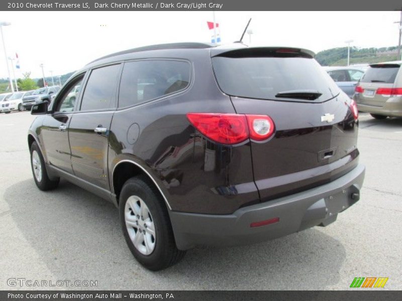 Dark Cherry Metallic / Dark Gray/Light Gray 2010 Chevrolet Traverse LS