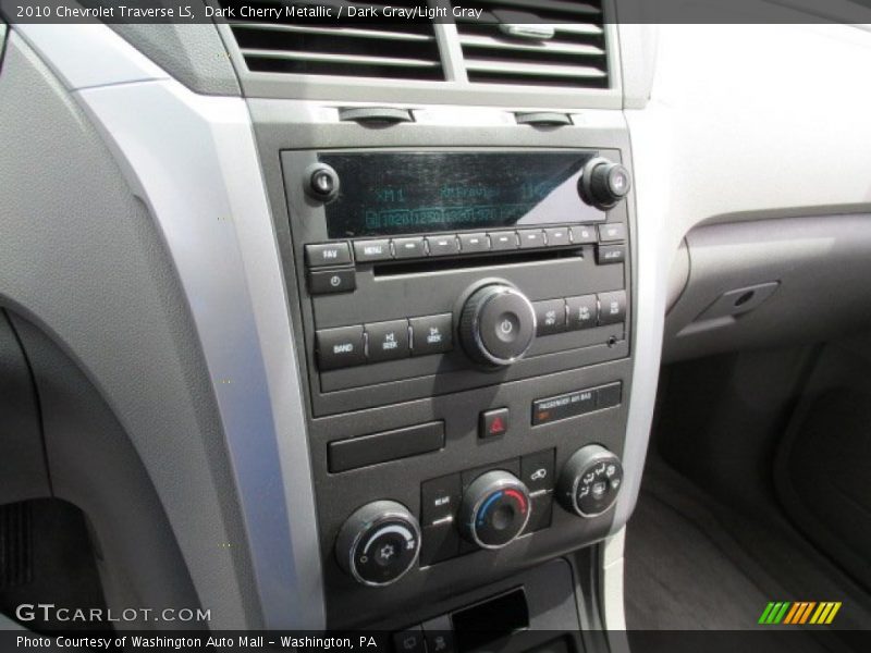 Dark Cherry Metallic / Dark Gray/Light Gray 2010 Chevrolet Traverse LS