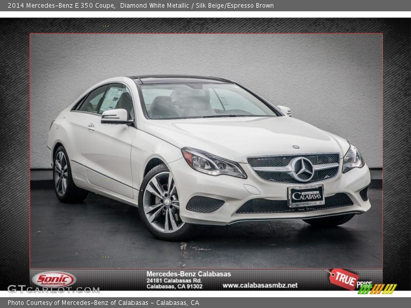 Diamond White Metallic / Silk Beige/Espresso Brown 2014 Mercedes-Benz E 350 Coupe