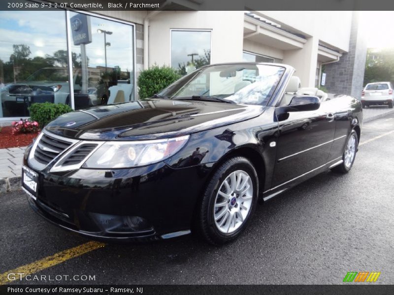 Black / Parchment 2009 Saab 9-3 2.0T Convertible