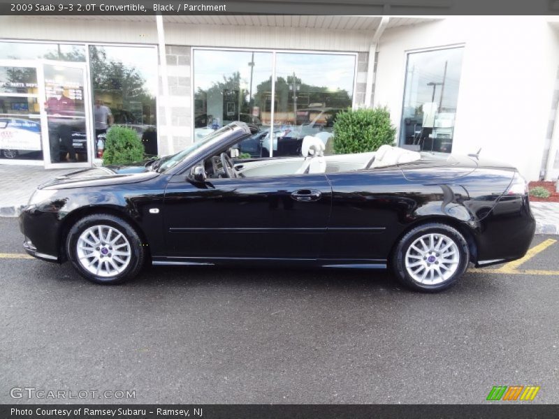 Black / Parchment 2009 Saab 9-3 2.0T Convertible