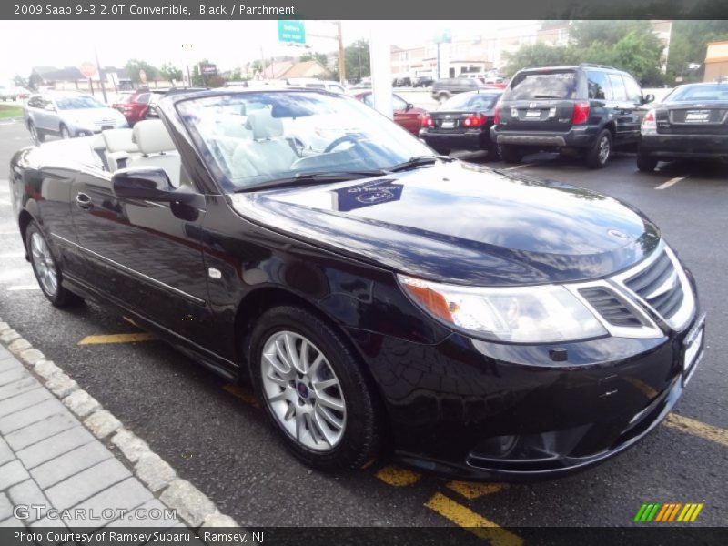 Black / Parchment 2009 Saab 9-3 2.0T Convertible