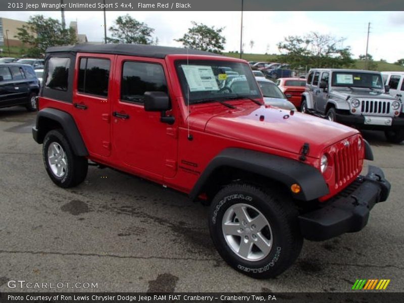 Flame Red / Black 2013 Jeep Wrangler Unlimited Sport S 4x4