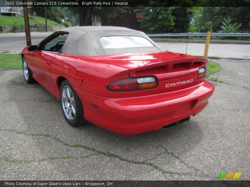 Bright Rally Red / Neutral 2002 Chevrolet Camaro Z28 Convertible