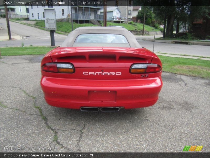Bright Rally Red / Neutral 2002 Chevrolet Camaro Z28 Convertible