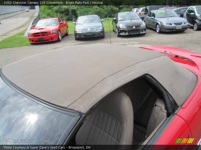 Bright Rally Red / Neutral 2002 Chevrolet Camaro Z28 Convertible