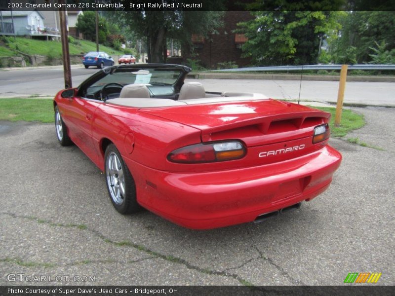 Bright Rally Red / Neutral 2002 Chevrolet Camaro Z28 Convertible